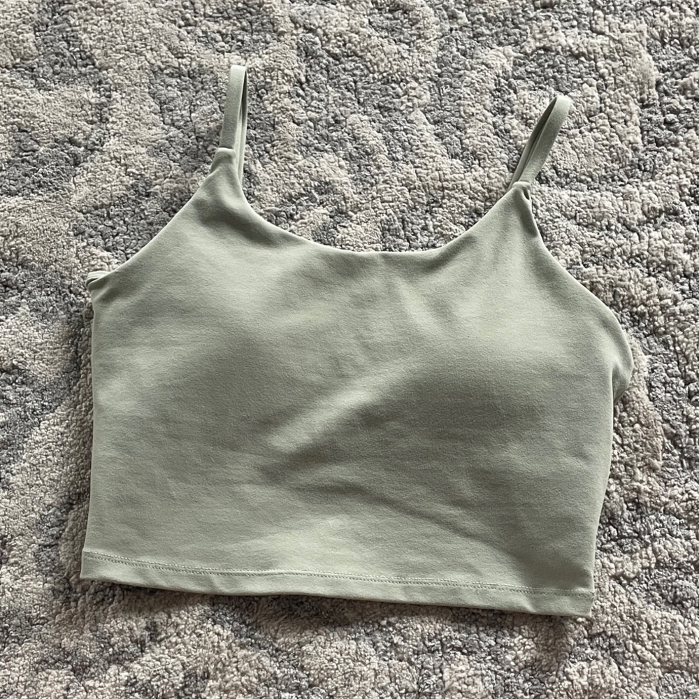 Women's Olive Green Cropped Athletic Top